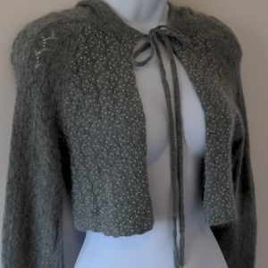 Free People Beaded Hooded Tie Cardigan